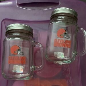 Cleveland Browns Glass Mason Jars